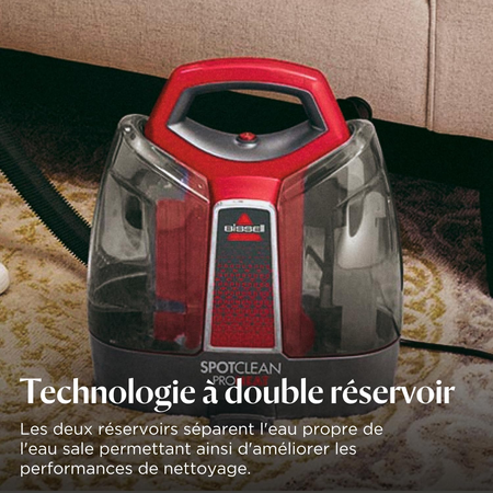 BISSELL SpotClean ProHeat - Shampouineuse | Nettoyeur Portable Tapis, Tapisserie et Intérieur de Voiture |330W | 74dB | 36988