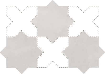 KASBAH STAR SMOKE - Carrelage étoile à tacos 16,8x16,8 cm