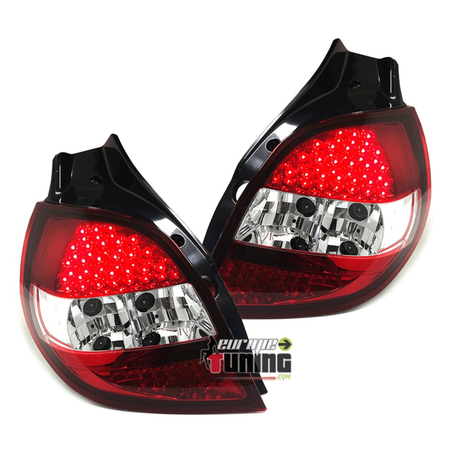 FEUX ROUGE CRISTAL A LED RENAULT CLIO III PHASE I DE 2005 A 2009 (13755)