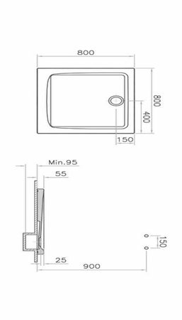 Receveur de douche ARKITEKT carré 90x90cm antidérapant - VITRA - 5806L003M0578