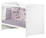 Lit bébé en bois blanc 120x60 - BABY PRICE - tetes panneaux non transformable - galeries fixes - sommier réglable en hauteur