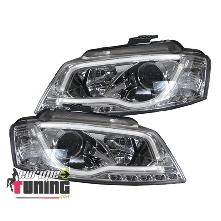 FEUX PHARES AVANTS TUBE LED DE JOUR DIURNES DRL AUDI A3 8P2 2008-2013 (03187)