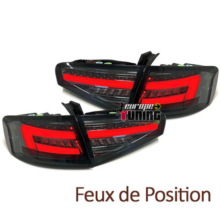 FEUX NOIRS A LED SEQUENTIELS DYNAMIQUES AUDI A4 B8 BERLINE PH2 A LED DE SERIE (05586)