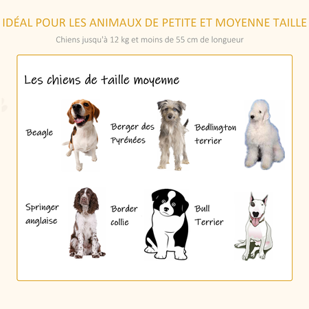 Canapé panier design chien chat aspect bois clair coussin gris