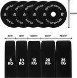 Disques Bumper Olympiques – Tailles Multiples, Couleur/Noir – Disques de Poids 2" pour Entraînement de Force avec Barre  20kg (Paire/Set)