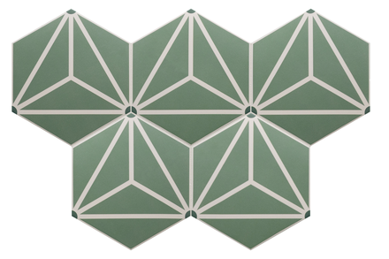 COIMBRA SOLAR 30661 - Carrelage 17,5x20 cm hexagonal décoré aspect carreaux de ciment