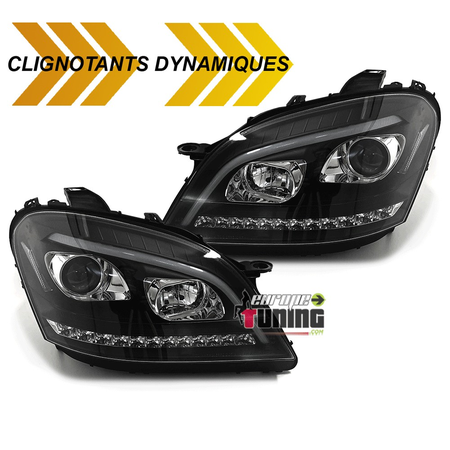 PHARES NOIRS FEUX CLIGNOTANTS LED DYNAMIQUES MERCEDES ML W164 2005-2008 PH1 (05352)