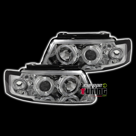 PHARES FEUX AVANTS ANGEL EYES CHROM VOLKSWAGEN VW PASSAT 3B (x22453)