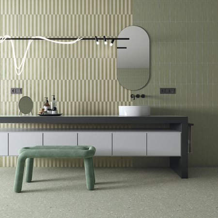 NIZA-R Antideslizante Verde 80 x 80 cm - Carrelage aspect terrazzo antidérapant