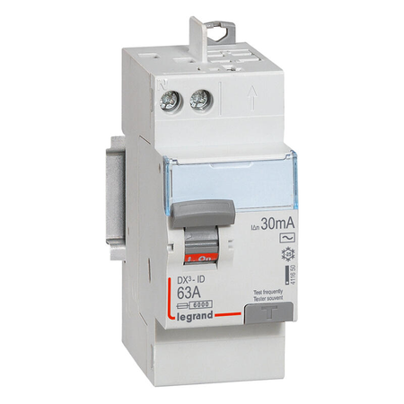 Interrupteur différentiel DX³-ID 2P 63A 30mA 2 modules - LEGRAND - 411650