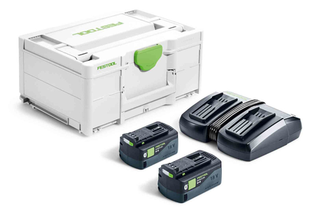 Set énergie SYS 18V 2 batteries 5Ah + chargeur rapide + coffret SYSTAINER SYS3 - FESTOOL - 577707