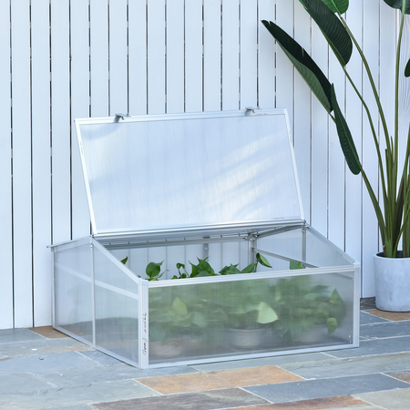 Mini serre de jardin toits ouvrables alu. polycarbonate