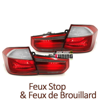 FEUX LED ROUGE BLANC BMW SERIE 3 F30 LOOK PHASE 2 POUR PHASE 1 2011-2015 (05365)