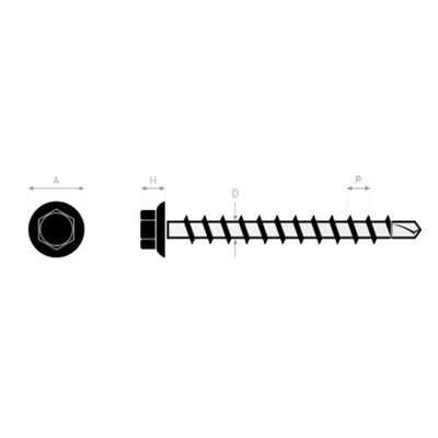 Vis auto-perceuse tête hexagonale avec embase zingué DIN 7504-K 5,5X50 boîte de 250 - ULTIMA - 15555508