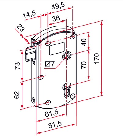 Serrure MODULOX à pêne réglable sans butée blanc - TIRARD - GB591001