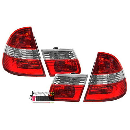 2 FEUX ARRIERES ROUGES CLAIRS POUR BMW SERIE 3 E46 TOURING / BREAK 1998-2005 (11617)