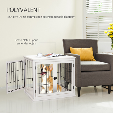 Cage pour chien animaux cage en bois MDF classe E1 3 portes verrouillables