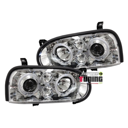 PHARES ANNEAUX LED POUR VOLKSWAGEN VW GOLF 3 FEUX LOOK GOLF IV (03901)