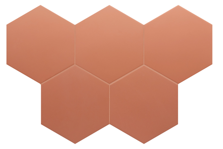 COIMBRA WARM SIENA 30637 - Carrelage 17,5x20 cm hexagonal uni aspect carreaux de ciment terracotta