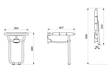 Siège de douche mural rabattable pour handicapé et PMR 407x360x480mm - DELABIE - 510400