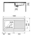 Evier monocuve inox MAN711-1000 avec égouttoir 1000x600cm à poser - FRANKE - 013939