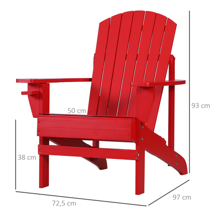 Fauteuil de jardin Adirondack porte-gobelet sapin