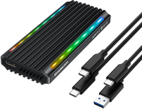 Boitier externe USB 3.2 Connectland RGB - S-ATA/NVMe M.2 Type 2280 (Noir)