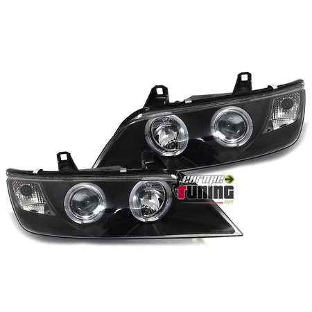 PHARES FEUX AVANTS ANNEAUX ANGEL EYES LED NOIRS BMW Z3 PHASE 1 et 2 (12843)