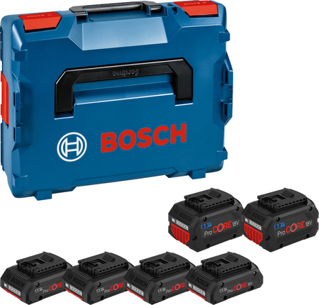 Pack de 6 batteries 4x4.0Ah + 2x8.0Ah + coffret L-BOXX - BOSCH - 1600A02A2T