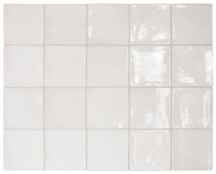 MANACOR WHITE - Faience 10x10 cm aspect zellige brillant Blanc