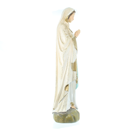 Statue Notre Dame de Lourdes à paillettes en résine 36cm