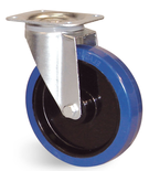 Roulette caoutchouc bleu à platine pivotante 160mm - GUITEL HERVIEU - EP5BA160-571R