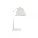 Lampe de bureau DKD Home Decor Métal Blanc osier 220 V 50 W (22 x 28 x 48 cm)