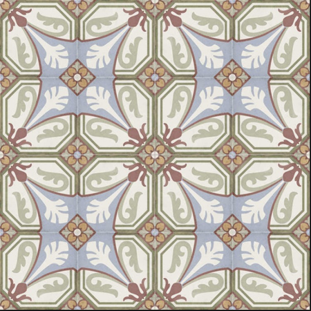 ART NOUVEAU - VIENA COLOUR - Carrelage 20X20 cm aspect carreaux de ciment vieilli coloré