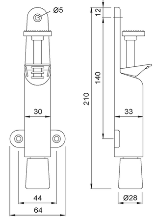 Arrêt de porte 1026 02 argent - KWS - 102602