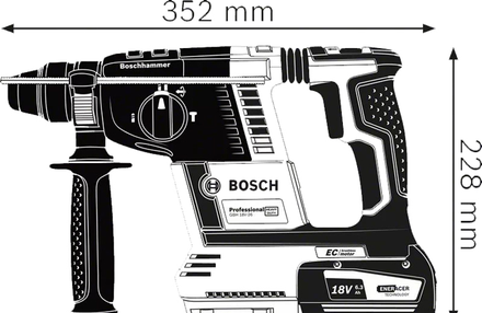 Perforateur SDS Plus 18V GBH 18V-26 (sans batterie ni chargeur) en boîte carton - BOSCH - 611909000