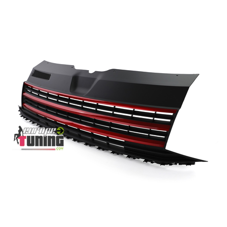 GRILLE DE CALANDRE SPORT NOIRE ET ROUGE VW VOLKSWAGEN T6 BUS TRANSPORTEUR (05154)