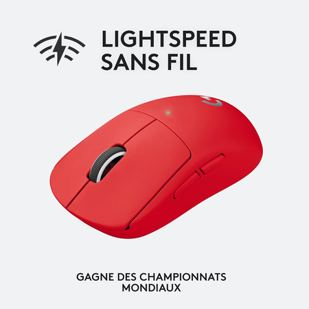 Souris Gamer droitier - Sans fil - LOGITECH G - Pro X Superlight - Rouge