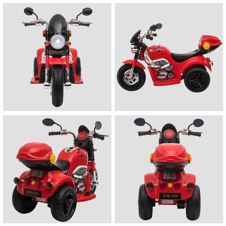 Moto électrique pour enfants scooter 3 roues 6 V 3 Km/h effets lumineux et sonores top case