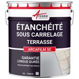 Résine d'étanchéité sous carrelage pour balcon et terrasse en pente : ARCAFILM SC-10 L Gris-ARCANE INDUSTRIES