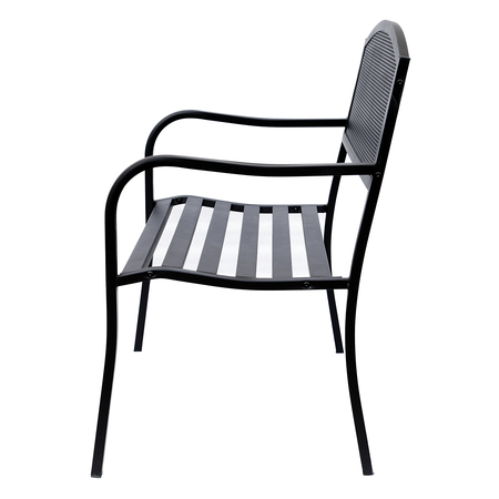 Banc 3 places de jardin style contemporain noir