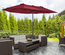 Grand parasol droit de jardin acier polyester