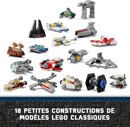 LEGO Star Wars Le Calendrier de l’Avent 2024 – 18 Petites Constructions à Collectionner – 6 Personnages – Idée de Cadeau de Noël pour Enfants dès 6 Ans Fans de la Guerre des Étoiles 75395