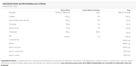 BCAA + glutamine zero (480g)