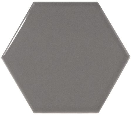 SCALE HEXAGONE - DARK GREY - Faience 12,4 x10,7 cm hexagonal Gris anthracite