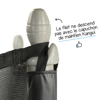 Kangui - Trampoline de jardin 250 cm + filet de sécurité + échelle + bâche de protection + kit d'ancrage | Normes EU | Montage facile