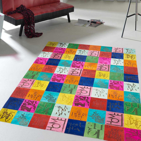 Tapis kilim POP ROCK AND ROLL en peau de bête Fait main Care&Fair