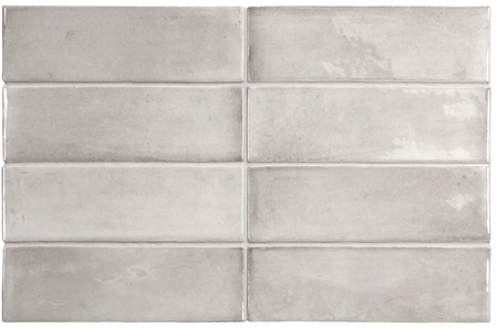 COCO AMBER GREY WALL  - Faïence zellige brillant en 5x15 cm gris