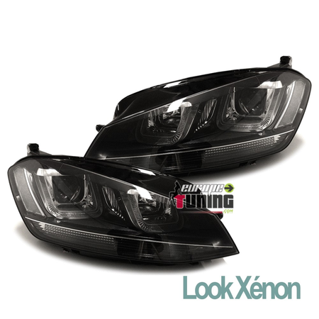 PHARES FEUX AVANTS DE JOUR DIURNES DRL LOOK XENON VOLKSWAGEN VW GOLF 7 (03511)