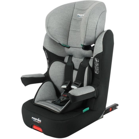 Siege Auto  isofix NANIA MAX I FIX 76-140 cm R129 ‚Äìde 3 a 10 ans ‚Äì Tetiere réglable - Base inclinable - Gris - Fabrication F